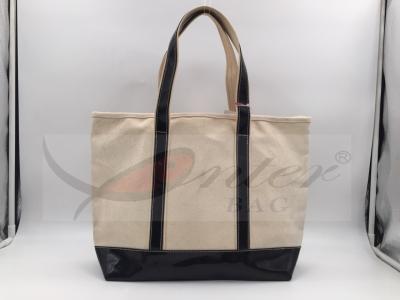 China Beige Canvas Washable Tote Bag , Personalized Canvas Tote Bags 32*29.5*13.5 Cm for sale