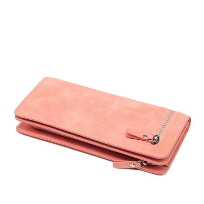 China Orange Color Multi Card Organizer , PU Leather Clutch Wallets For Women  for sale
