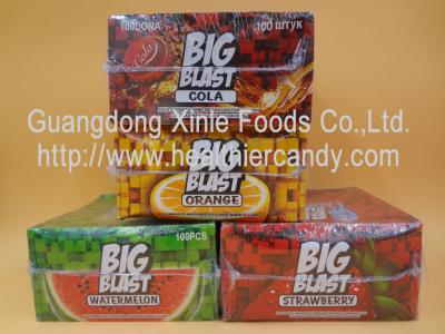 China Square Sweet Big Blast Bubble Gum Candy With Fruit Flavor , 4 G * 100 Pcs for sale