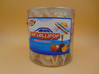 China Multicolor Sweet Fruity Healthy Hard Candy Eco - Friendly Race Car Lollipops for sale