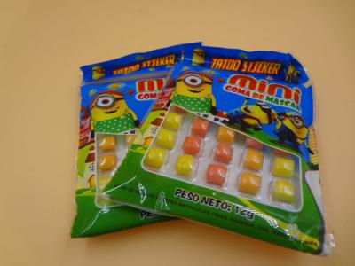 China Mini Round Colorful Mixed Chewing Gum Candy For Kids 12g Bag Packed for sale