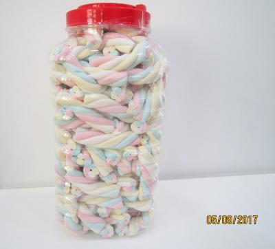 China Rope Shape Twisted Marshmallow Candy , Gourmet Marshmallow/ Healthy sweet for sale
