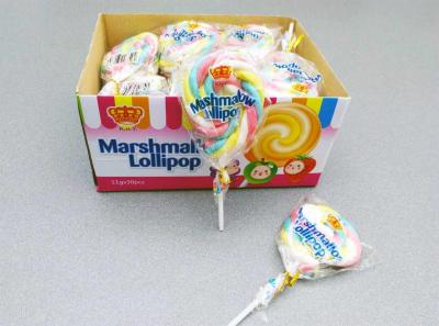 China gosto bonito colorido da forma do pirulito do marshmallow 11g doce e macio/melhor petisco à venda