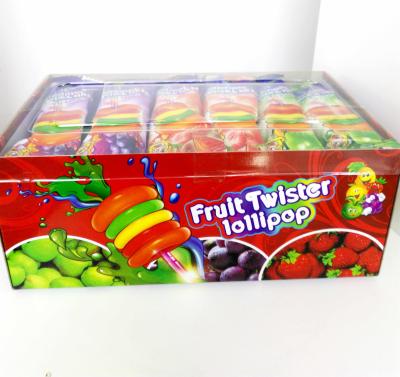 China 8g Colorful Multi Fruit Flavor Twist Lollipop Sweet And Healthy with Fluorescent sticks for sale