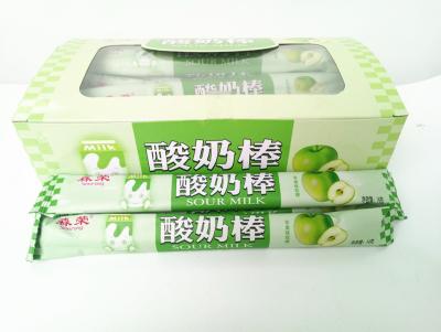 China 14g el verde Apple condimenta la masticación de los palillos del yogur con el sabor de leche para los niños en venta