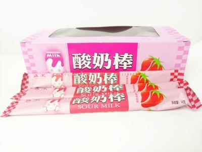 China Strawberry Flavor Yogurt Sticks Candy / Fruit Chewy Candy Sweet And Sour for sale
