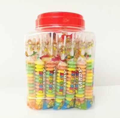 China Multi Fruit Flavor Baby Compressed Candy Brochette In Plastic Jars Taste Sweet And Sour for sale