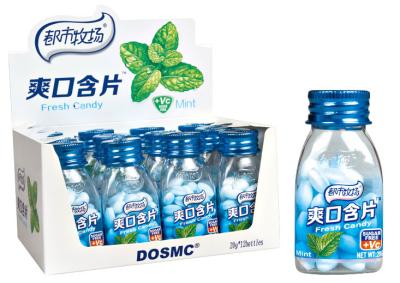 China OEM Available Super Cool Mint Candy Vitamin C Sugar Free Mints Packed In 20g Plastic Bottle for sale