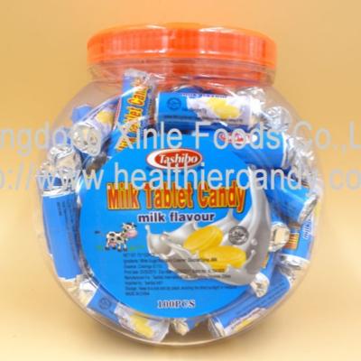 China Low Calorie Energy Roll Milk Candy Sugar Tablet Compressed Jar Packed for sale