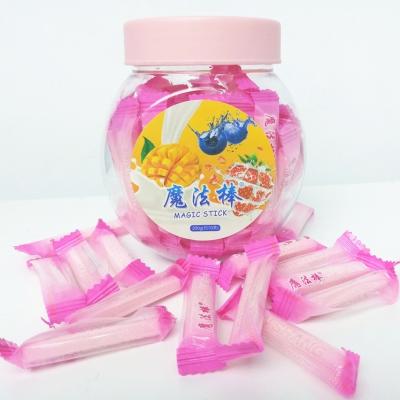 China Pink Magic Stick Healthy Hard Candy , 4g Strawberry Hard Candy for sale