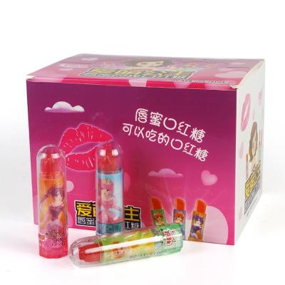China Fruity Sugarless Confectionery Lipstick Candy With Flashlight Novelty for sale