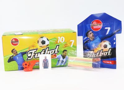 China el mundial del caramelo del tema de la estrella de fútbol 6g diseña el caramelo con sabor a fruta del palillo del cc para los niños en venta