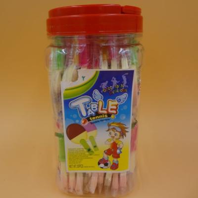 China Table Tennis Shape compressed candy milk chocolate strawberry flavor in on bottle for sale