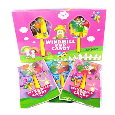 China 10g Windmill Shape Lolipop Candy Colorful Assorted Fruit Flavor Hard Candy for sale