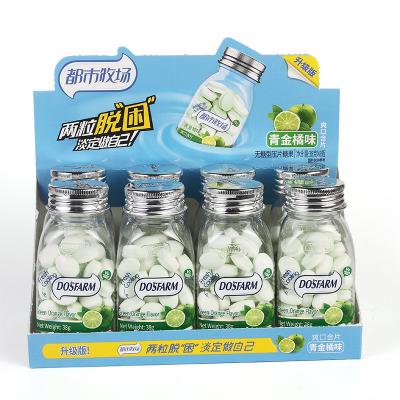 China 38 Gram Gezond Hard Suikergoed zonder Sugar Fruit Flavor Packed In-Fles Te koop