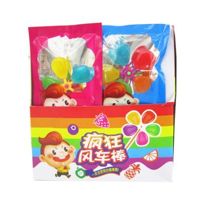 China Hard Bolied Candy Windmill Shape Lollipop Party Candy With Assosrted Fruit Flavor for sale