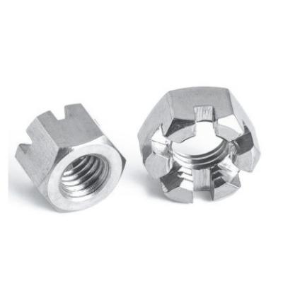China Automotive Industry Hex Castle Slotted Nuts with 304 Stainless Plating for sale