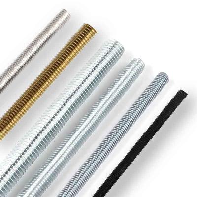 China Brass Carbon Stainless Steel 304 316 A2 A4 Gr 4.8 8.8 Plain Black Zinc Plated HDG DIN975 DIN976 Threaded Rod M4-M48 for sale