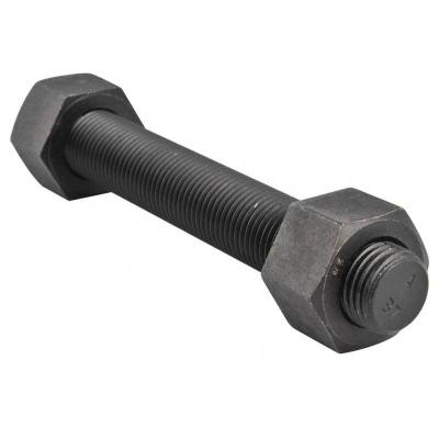 China Black Finish Carbon Steel ASTM A193 Gr B7 High Tensile Strength Stud Bar Bolt With A194 2H for sale