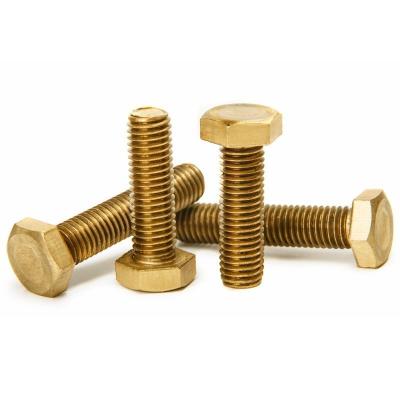 China Plain Finish Brass DIN933 DIN931 Hexagon Hex Head Bolts for Construction for sale
