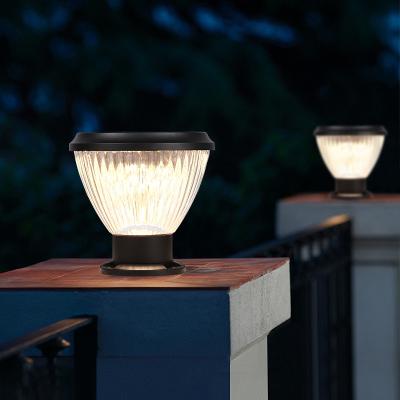 China Light Control IP65 Solar Pillar Light  Easy Install Post Cap Lamp For Wood Fence Deck for sale