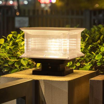 China Waterproof IP65 Solar Pillar Lights Outdoor 6000K Post Cap Lamp for sale