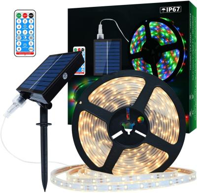 China 8 Mode Solar Strip Lights outdoor 3500K IP68 Water Resistant With Remote Control for sale