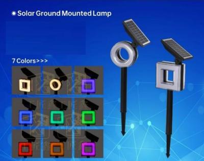 China IP65 7 Colors Square Solar Lawn Lights 1200mA Battery Control Stake Light for sale