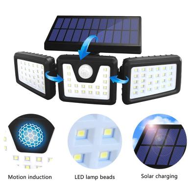 China IP65 ABS Outdoor Solar Garden Light 74 LM LED Three Mod Wall  5000K for sale