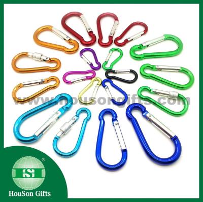 China Wholesale many size Aluminum carabiner hook spring snap karabiner China factory for sale