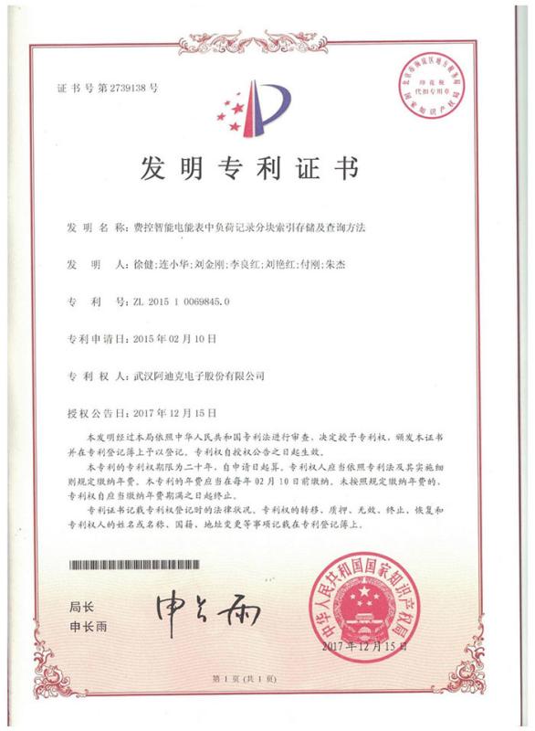 Invention Patent Certificate - Wuhan Time Wave Network Technology Co., Ltd.