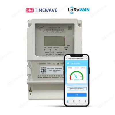 China TimeWave 1 aparato de medición eléctrico DDZY2397 de IoT LoRaWAN Smart del metro de la fase en venta