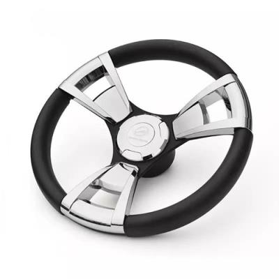China AISI 350mm Polished Aluminium Racing Plastic Steering Wheel 316ss for sale