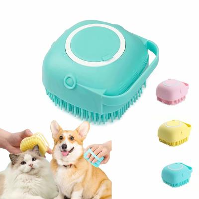 China A escova do banho dos cães esfrega a escova macia do chuveiro do distribuidor da massagem da escova da preparação do animal de estimação do silicone à venda