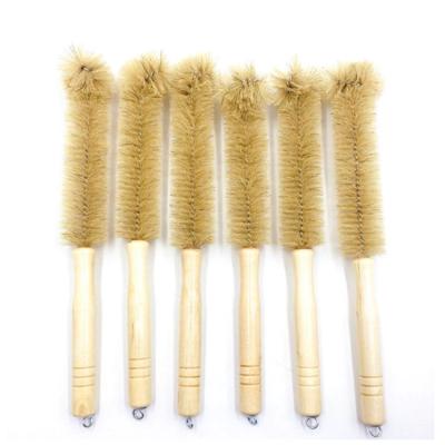 China Coconut Scrub Long Handle Bottle Cleaning Brush Wooden for sale