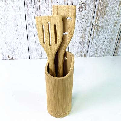 China Tenedor de cocinar de bambú vendedor caliente del organizador de los utensilios de las herramientas de la cocina de alta calidad de la naturaleza del cubo del almacenamiento en venta