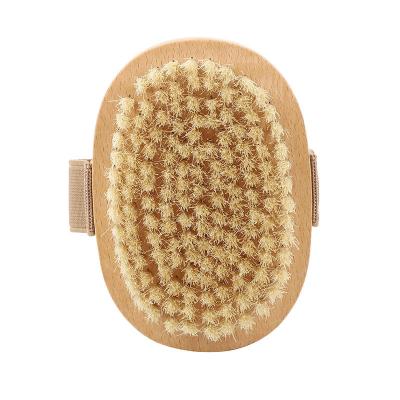 China Dry Exfoliating Silicone Back Bamboo Shower Brush Wooden for sale