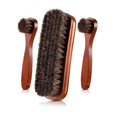 China Bristles Horsehair Wooden Shoe Brush Cleaning Polish for sale