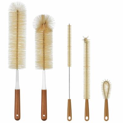 China Household Plastic Cup Washing Brush For Baby Milk Bottle Small Wooden for sale