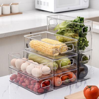 China Clear Refrigerator Organizer Bins Slim Plastic Stackable for sale