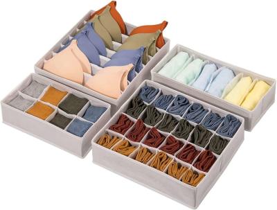 China Fabric Underwear Storage Compartment Box Wardrobe Drawer Divider for sale