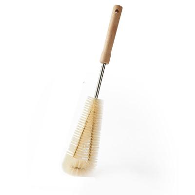 China Customized Ergonomic Bamboo Bottle Brush Cleaning for sale