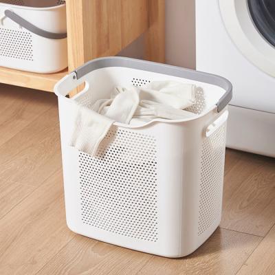 China Modern 40 Liters Rectangular Plastic Laundry Basket Durable Deep Storage for sale