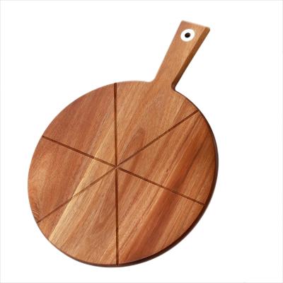 China Kitchenware Round Pizza Paddle Acacia Wood Pizza Cutting Board for sale