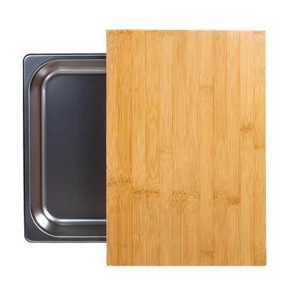 China Kitchen bamboo cutting board set Cutting board set with stainless steel tray for sale