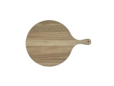 中国 カスタム化のハンドルを持つ円形のゴム製木製ピザまな板 販売のため