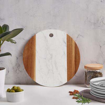 China Kitchen Tray Marble Acacia Wood Splicing Cutting board for sale