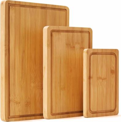 China Natural Environmentally Cutting Bamboo Boards With Groove for sale