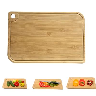 China 38x27x1.5cm Square Bamboo Cutting Board Kitchen Camber Greener Chef With Groove for sale