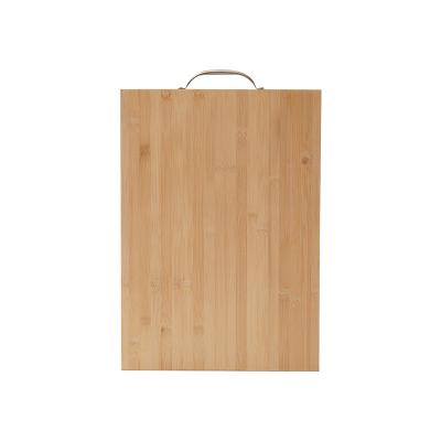 China Simple Natural Custom Bamboo Cutting Board With Iron Handle for sale